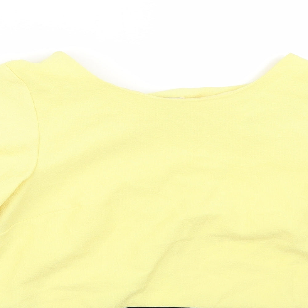 Miss Selfridge Womens Yellow   Basic T-Shirt Size 8