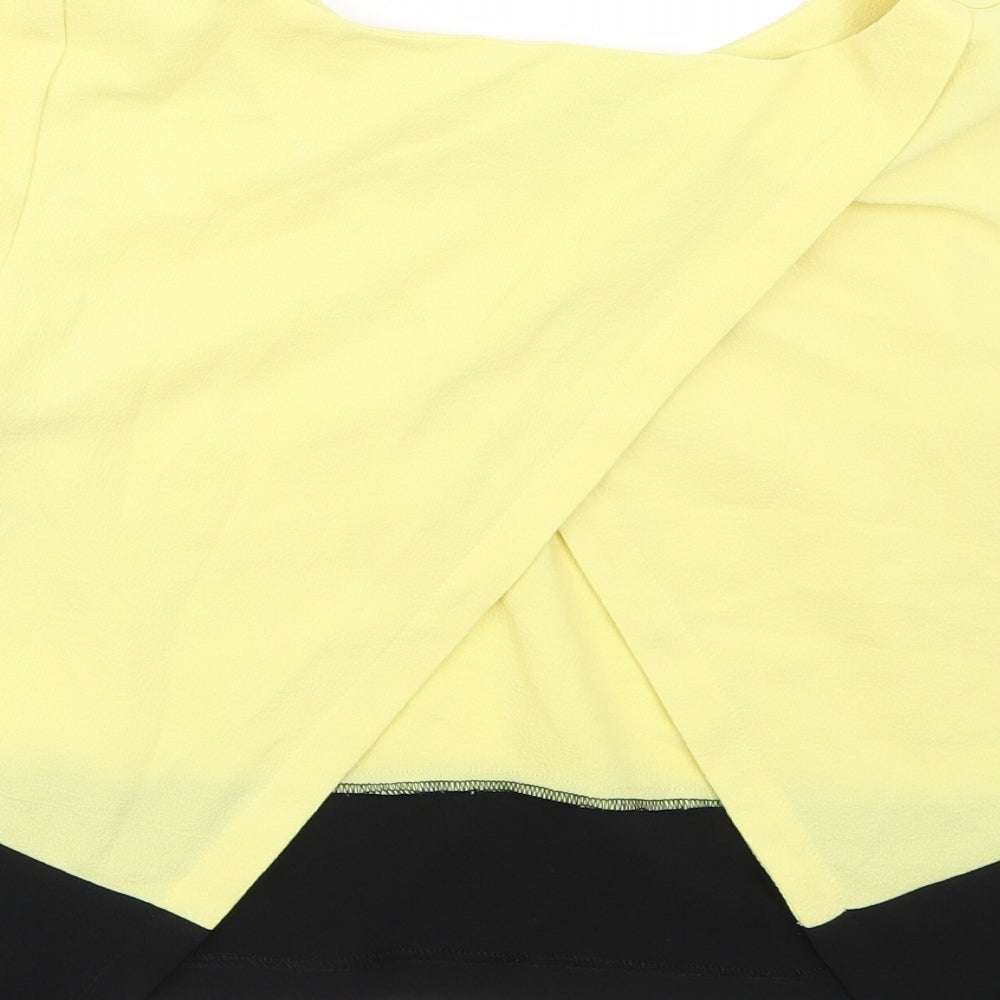 Miss Selfridge Womens Yellow   Basic T-Shirt Size 8