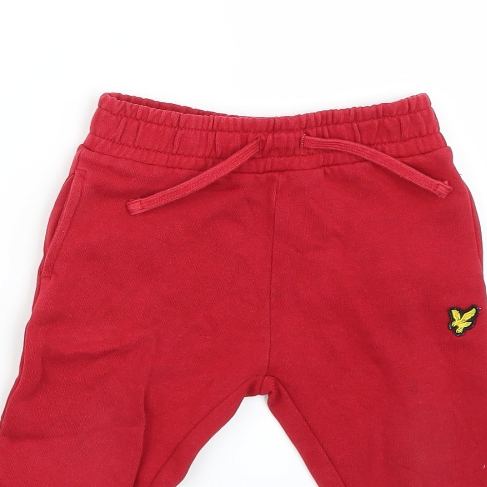 Lyle & Scott Boys Red   Jogger Trousers Size 12 Months