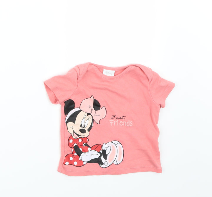 Disney Baby Girls Pink   Basic T-Shirt Size 6-9 Months