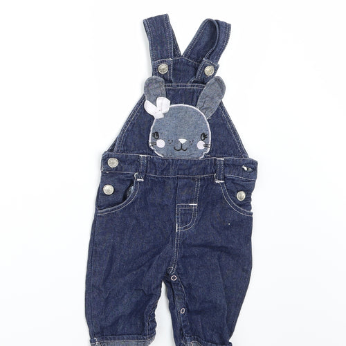 Hullabaloo Girls Blue   Dungaree Outfit/Set Size 6-9 Months