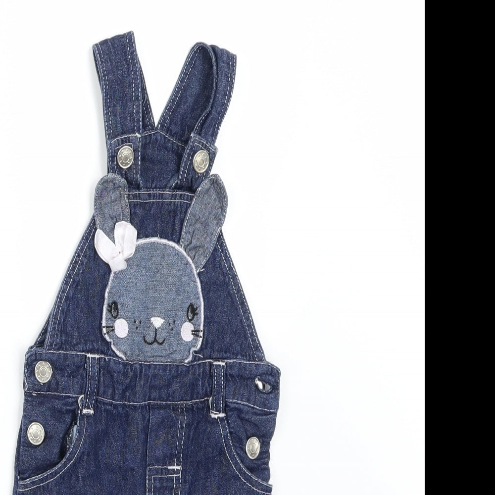 Hullabaloo Girls Blue   Dungaree Outfit/Set Size 6-9 Months