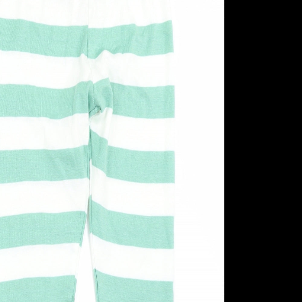 Marks and Spencer Boys Green Striped   Pyjama Pants Size 5-6 Years