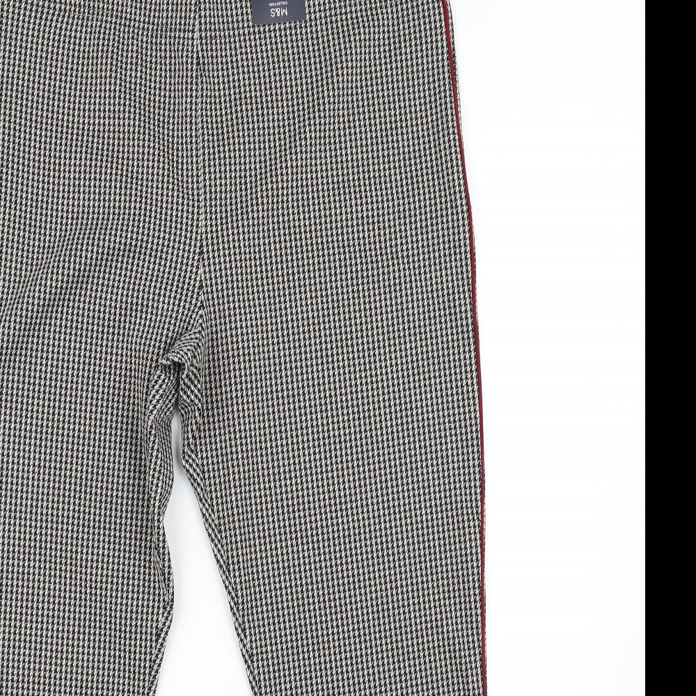 Marks and Spencer Womens Beige Check  Jegging Leggings Size 18 L26 in