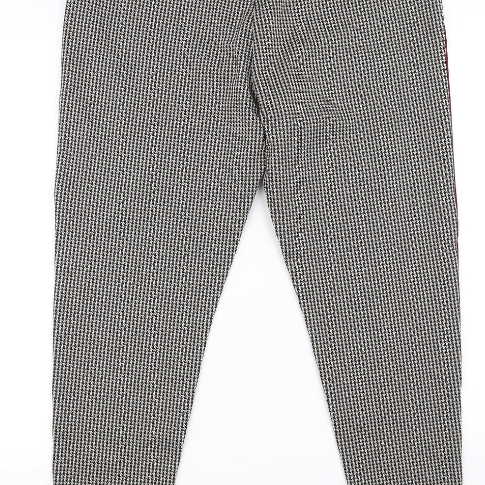 Marks and Spencer Womens Beige Check  Jegging Leggings Size 18 L26 in