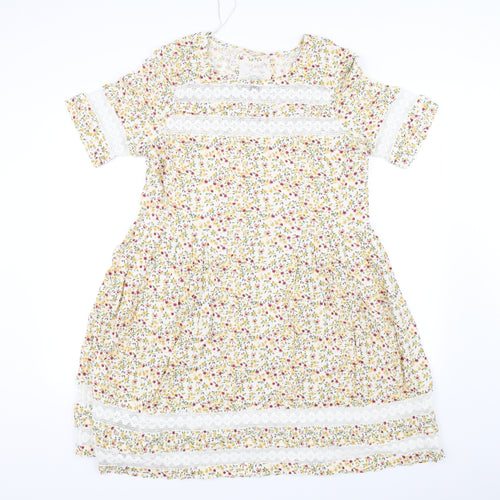Preworn Womens Yellow Floral  Fit & Flare  Size 18