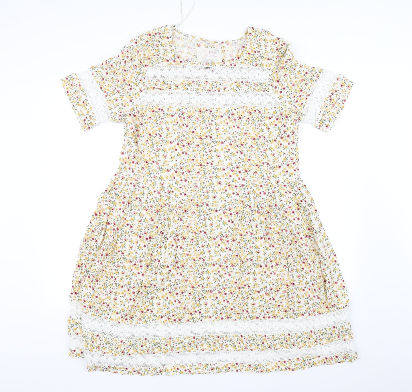 Preworn Womens Yellow Floral  Fit & Flare  Size 18