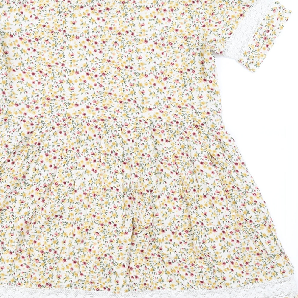 Preworn Womens Yellow Floral  Fit & Flare  Size 18