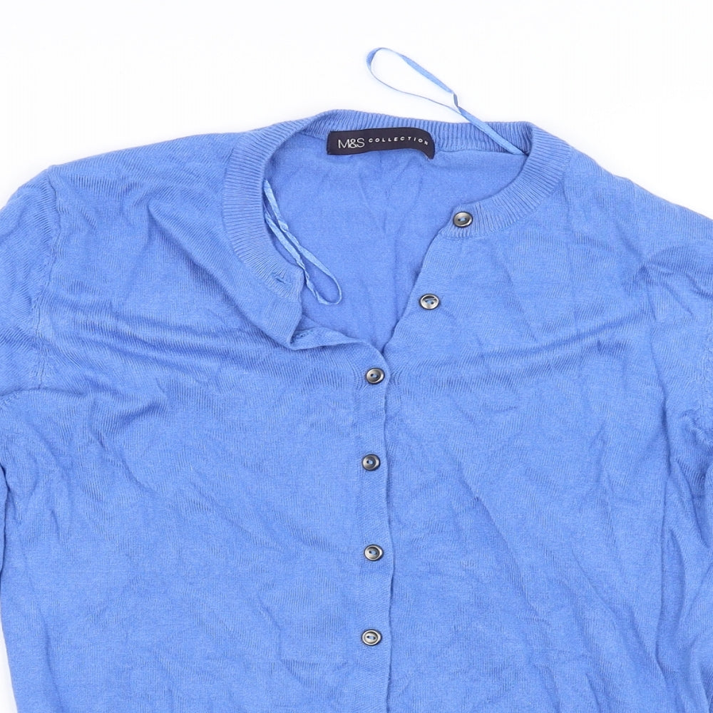 Marks and Spencer Womens Blue   Cardigan Jumper Size 10