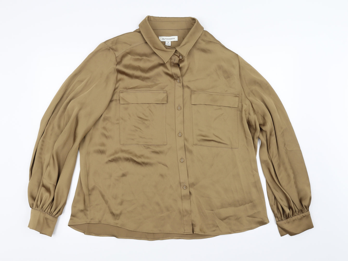 Autograph Womens Brown   Basic Button-Up Size 18