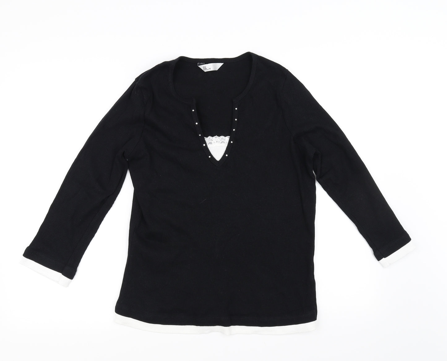 BHS Womens Black   Basic T-Shirt Size 18