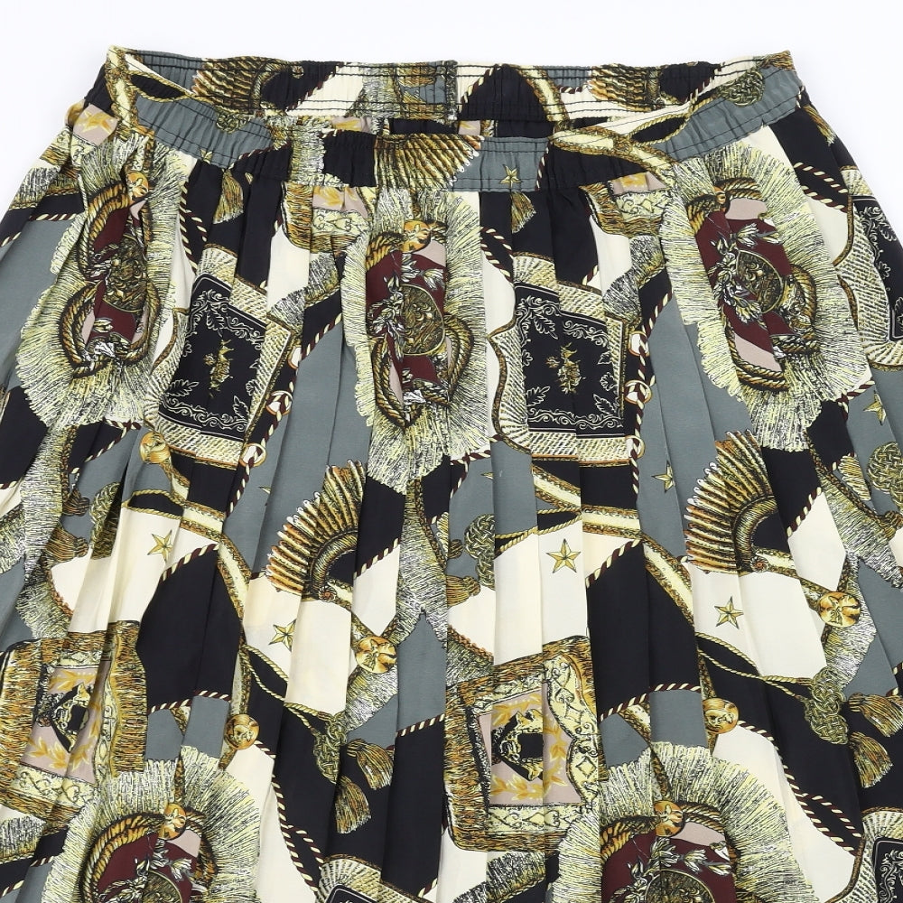 stmichael  Womens Black Animal Print  A-Line Skirt Size 20