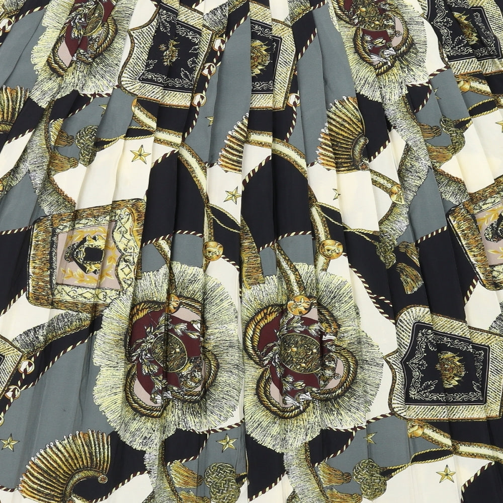 stmichael  Womens Black Animal Print  A-Line Skirt Size 20