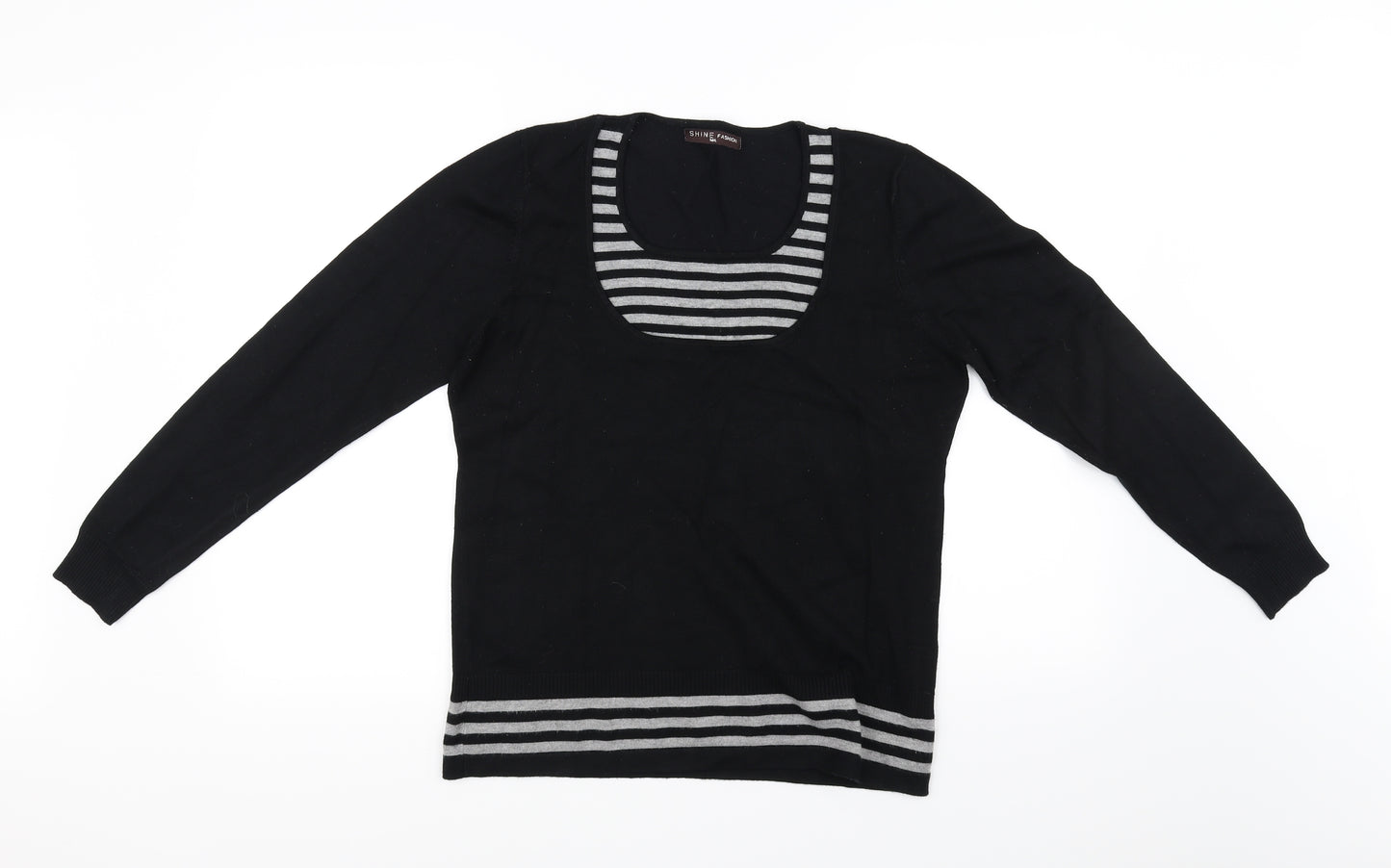 shine fashion Womens Black   Pullover Jumper Size M