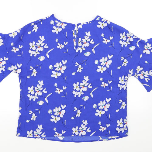 Papaya Womens Purple Floral  Basic Blouse Size 12