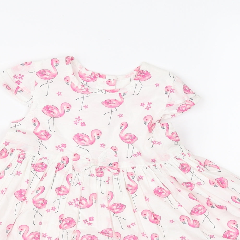 Preworn  White Floral  A-Line  Size 9-12 Months