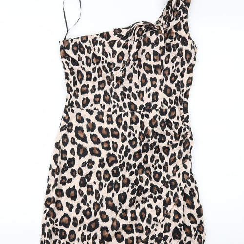 Miss Selfridge Womens Brown Animal Print  Shift  Size 10
