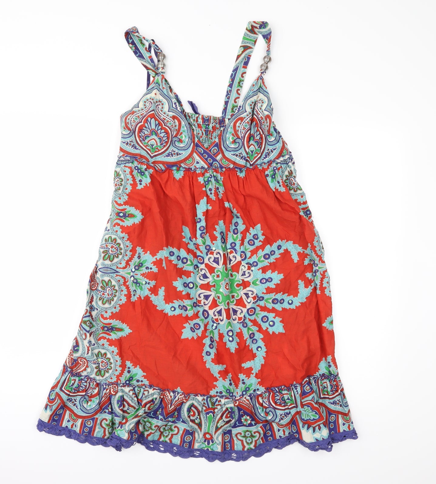 New Look Womens Blue Paisley  Fit & Flare  Size 12