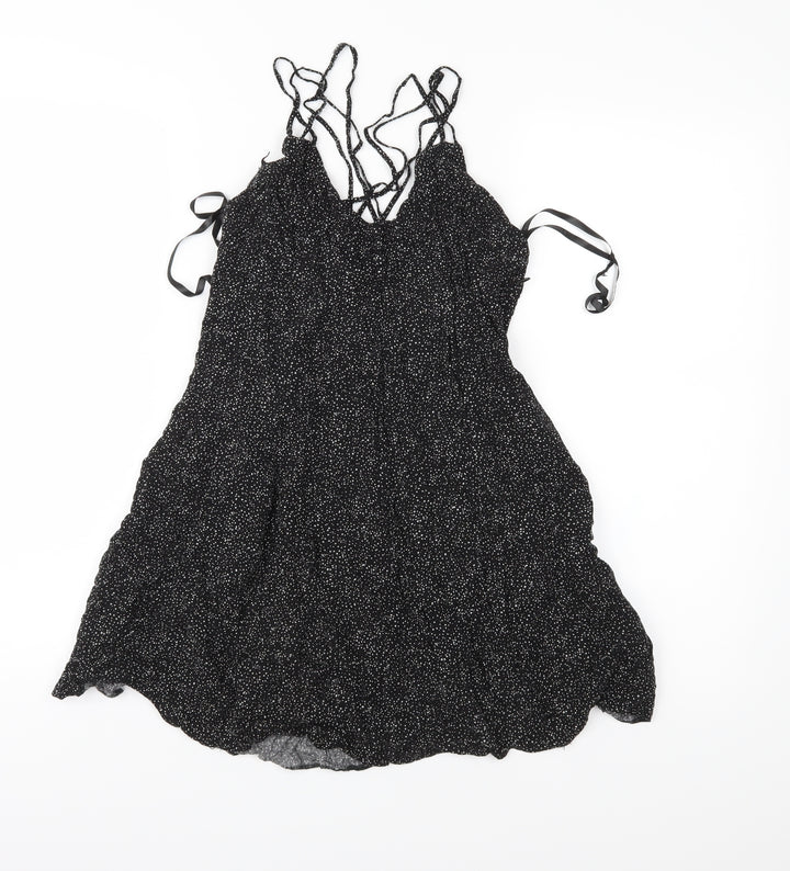 Atmosphere Womens Black Polka Dot Basic Blouse Size 10