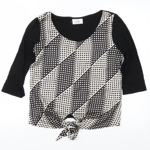 Wallis Womens Black Geometric  Basic Blouse Size S