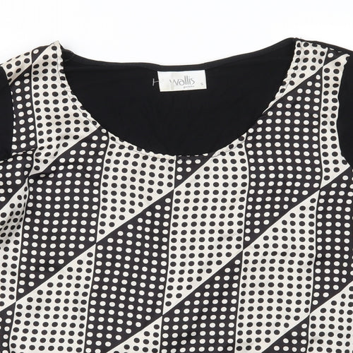 Wallis Womens Black Geometric  Basic Blouse Size S