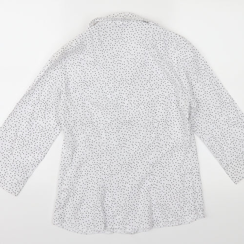 BHS Womens White Polka Dot  Basic Button-Up Size 10