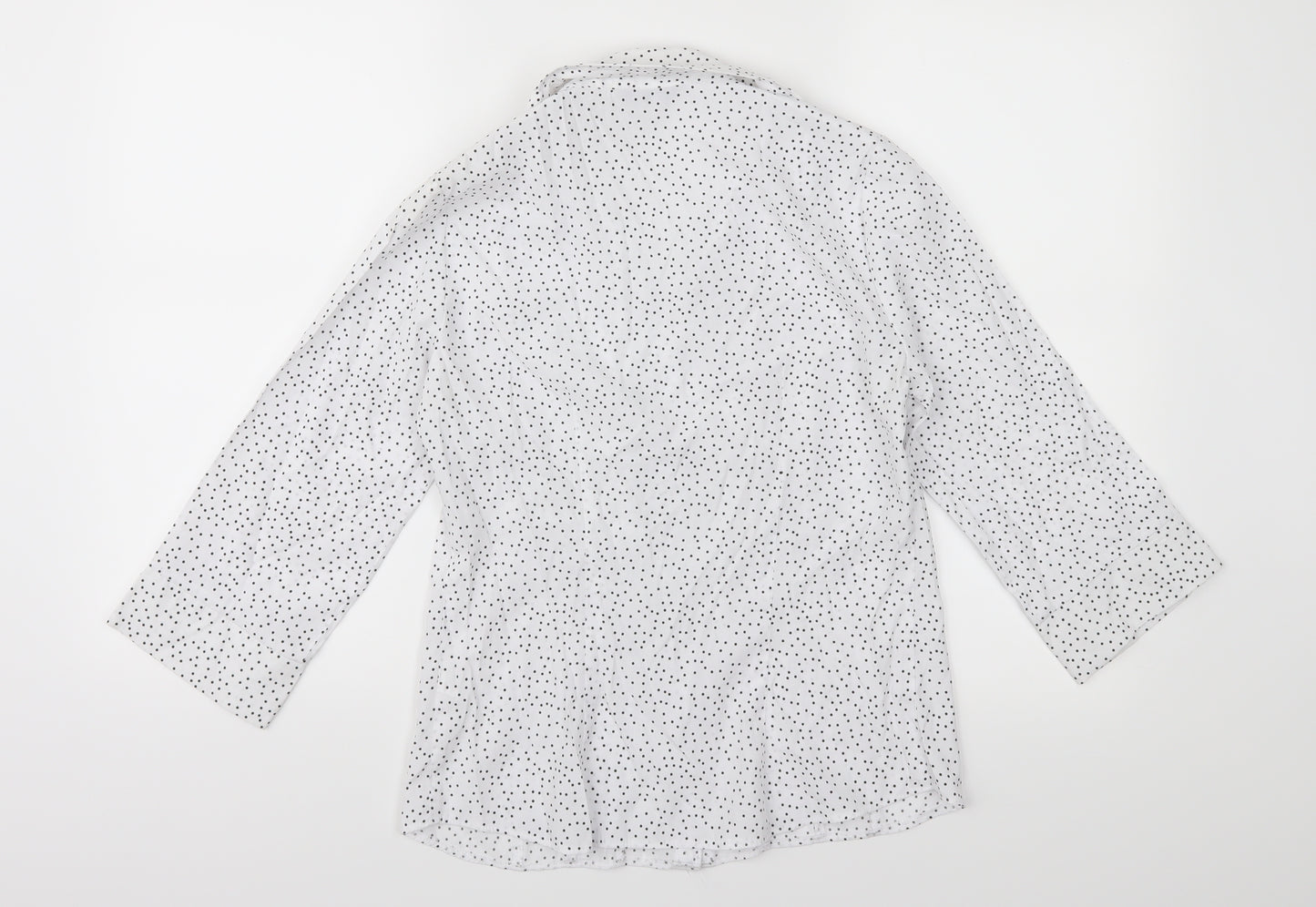 BHS Womens White Polka Dot  Basic Button-Up Size 10