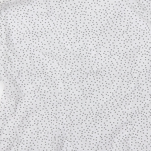 BHS Womens White Polka Dot  Basic Button-Up Size 10