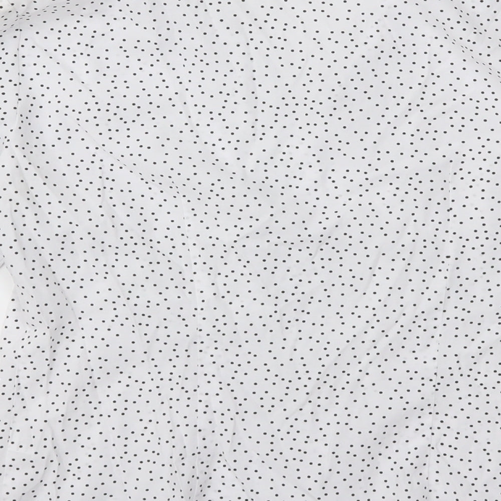 BHS Womens White Polka Dot  Basic Button-Up Size 10