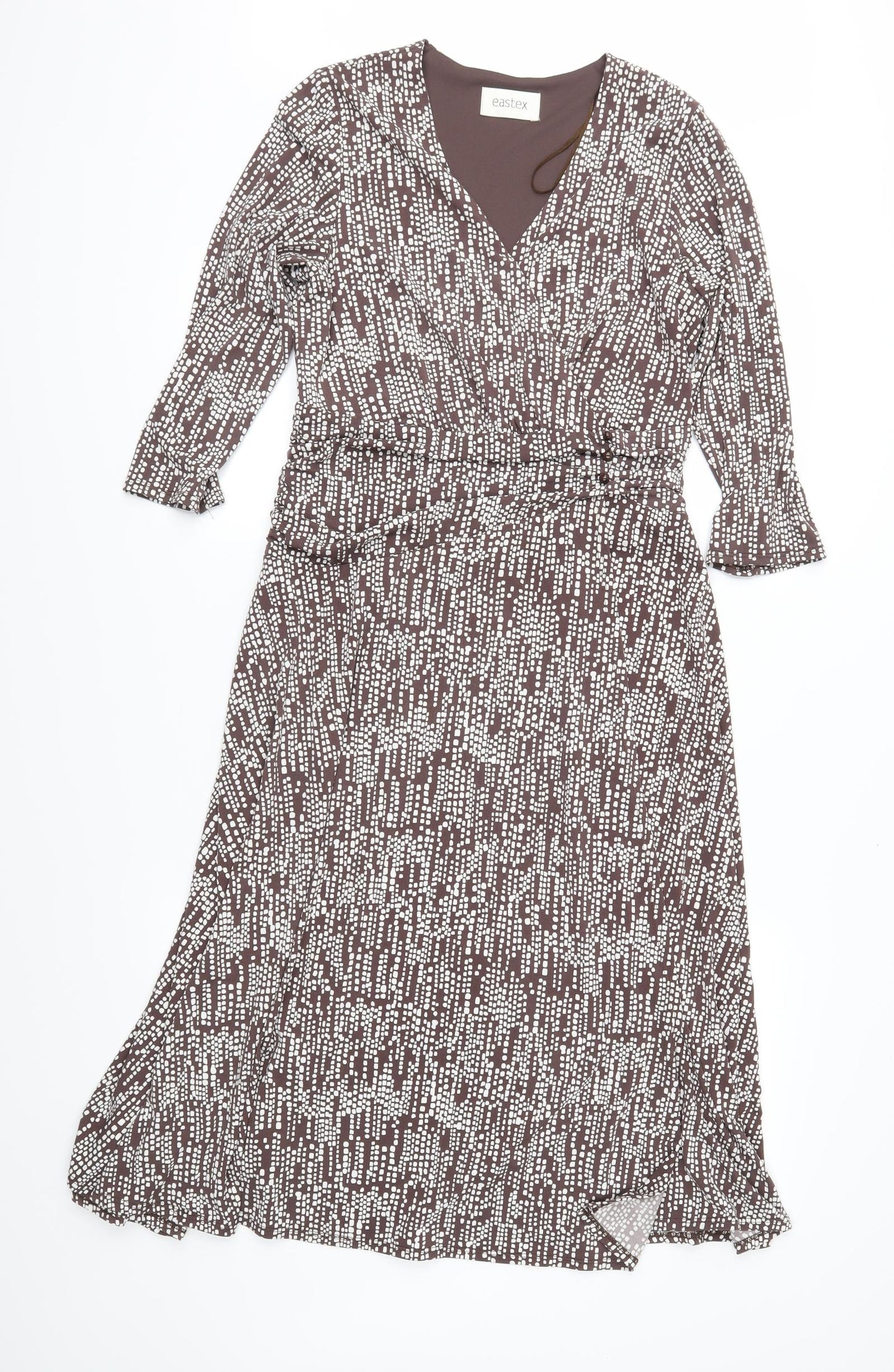 Eastex Womens Brown Geometric  Fit & Flare  Size 10