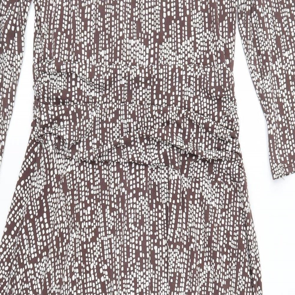 Eastex Womens Brown Geometric  Fit & Flare  Size 10
