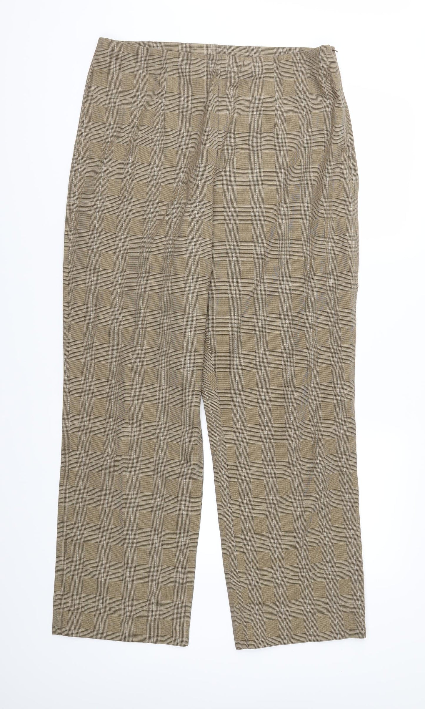 Eddie Bauer Womens Brown Check  Trousers  Size 16 L29 in
