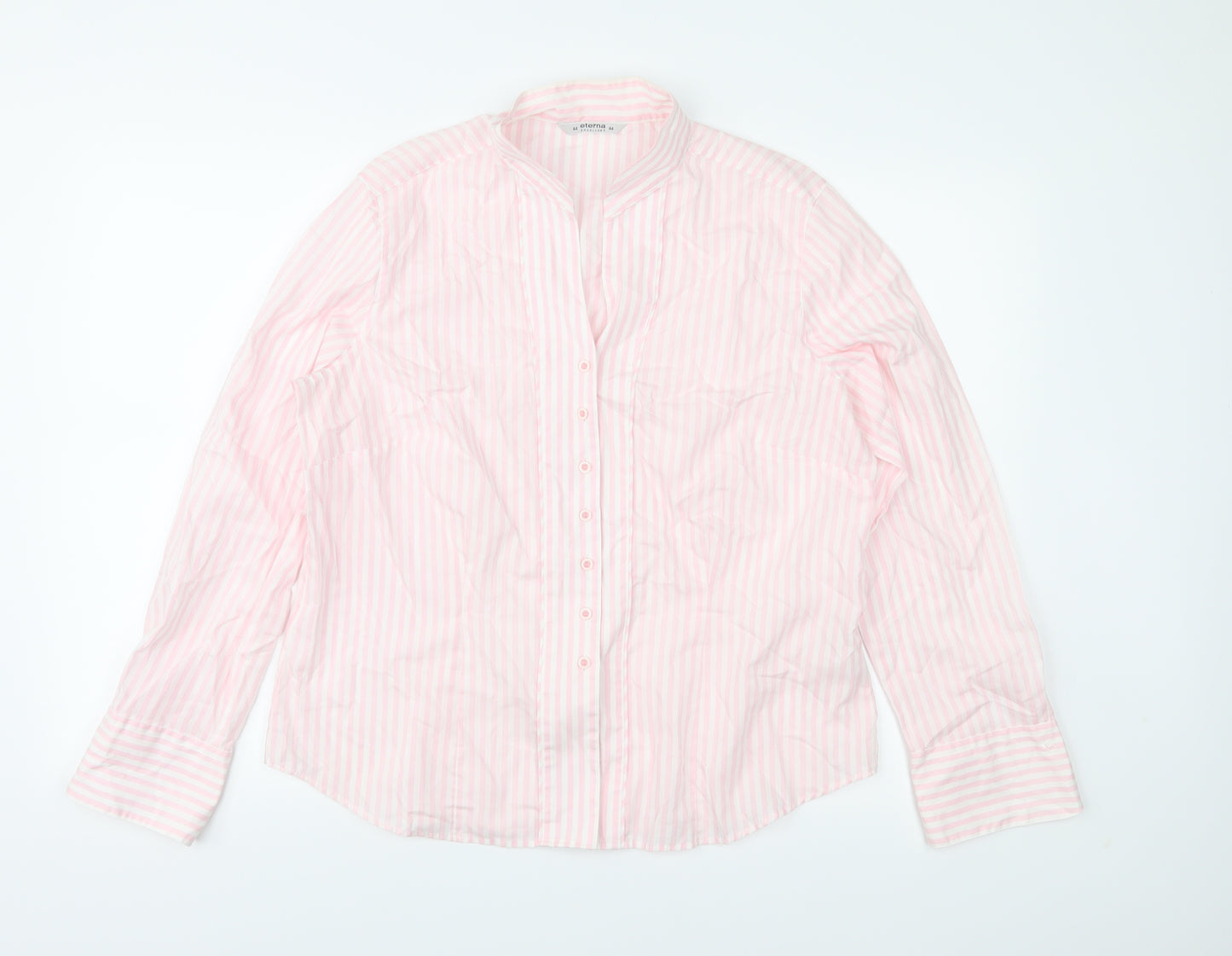 Eterna Womens Pink Striped  Basic Button-Up Size 18