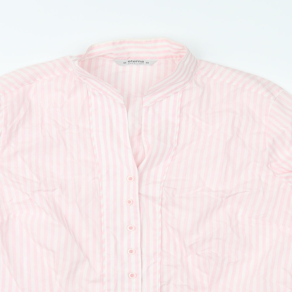 Eterna Womens Pink Striped  Basic Button-Up Size 18