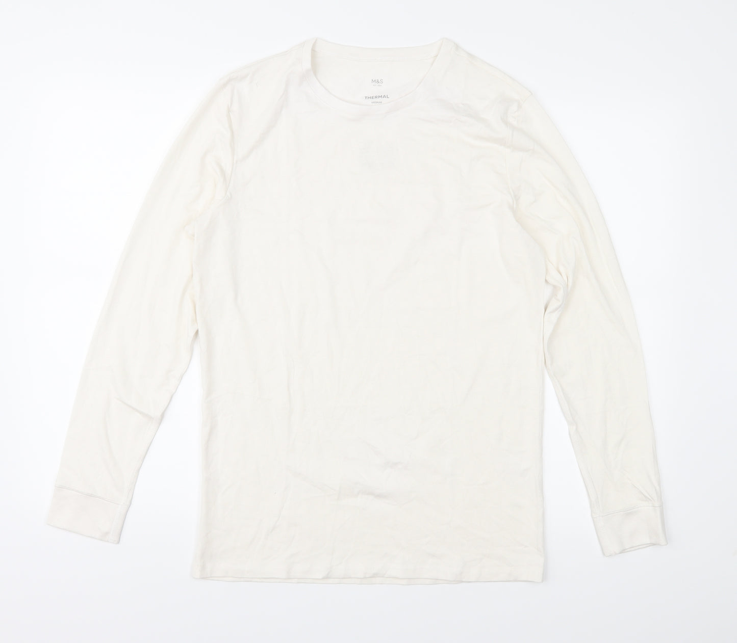 Marks and Spencer Mens Ivory  Jersey  T-Shirt Size M