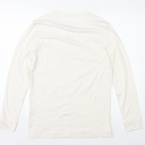 Marks and Spencer Mens Ivory  Jersey  T-Shirt Size M