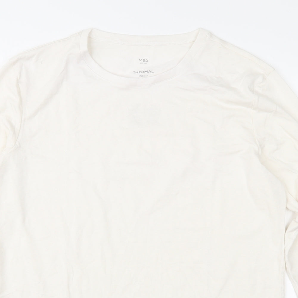 Marks and Spencer Mens Ivory  Jersey  T-Shirt Size M