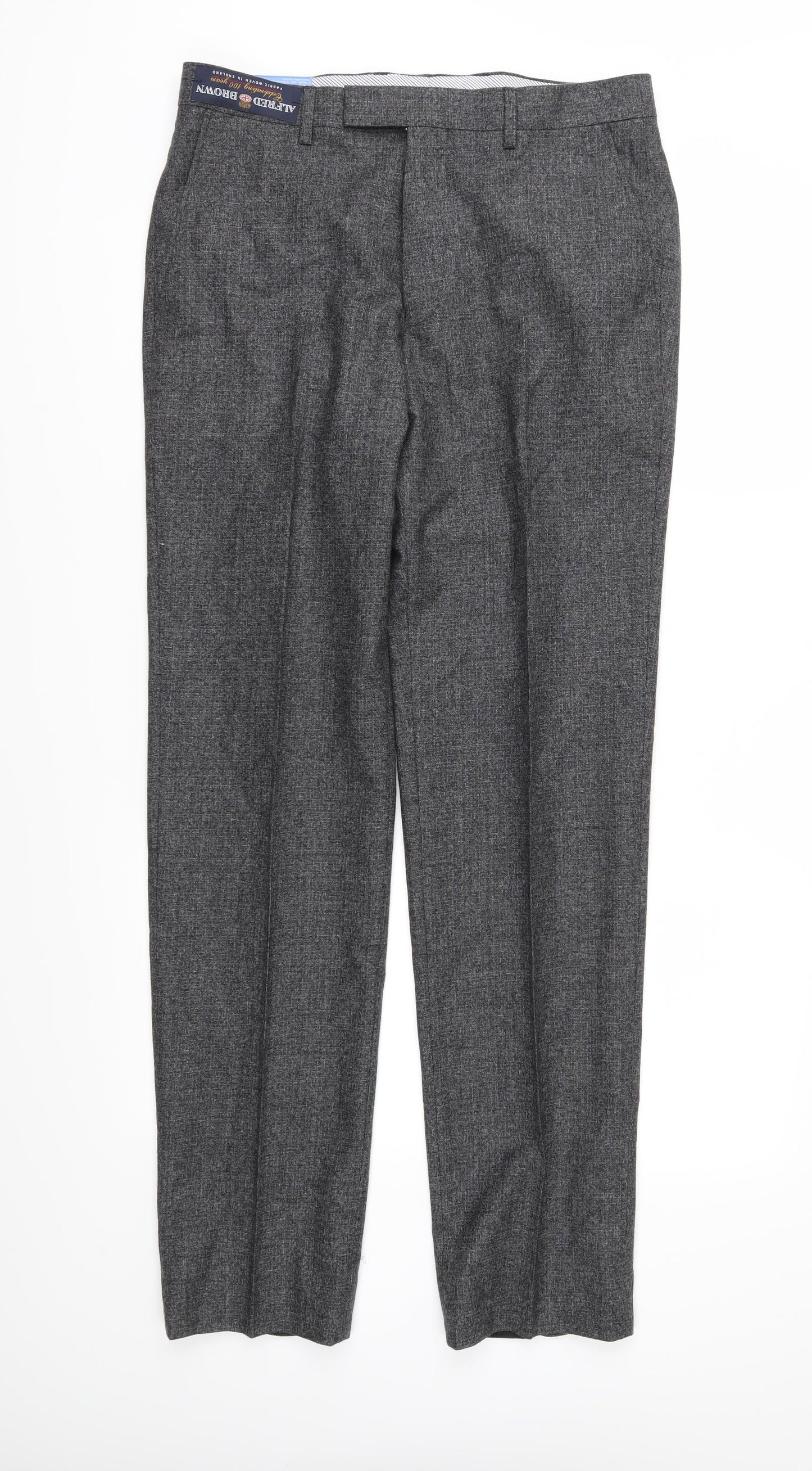 Alfred Brown Mens Grey   Trousers  Size 32 in L33 in