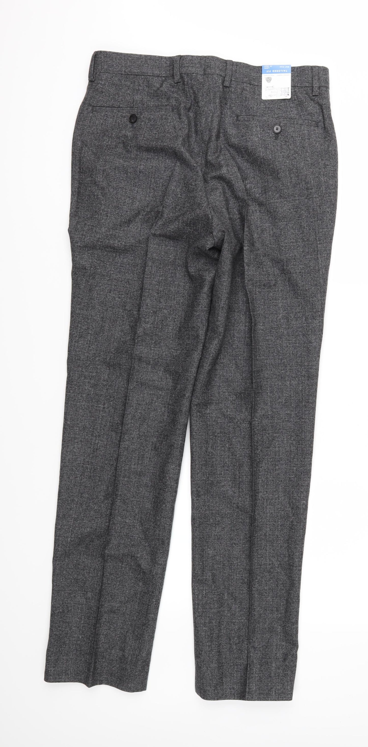 Alfred Brown Mens Grey   Trousers  Size 32 in L33 in