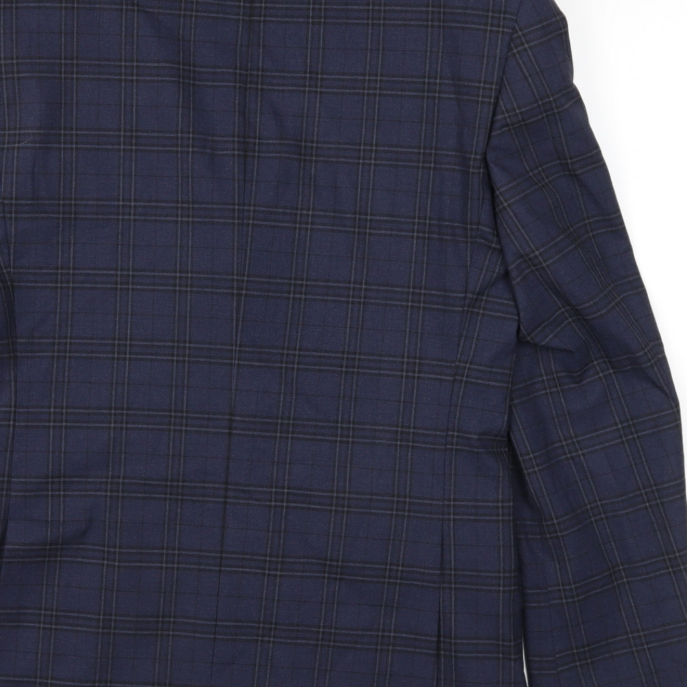 Marks and Spencer Mens Blue Check  Jacket Suit Jacket Size 36