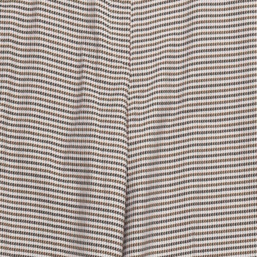 Marks and Spencer Womens Brown Houndstooth  Trousers  Size 14 L29 in