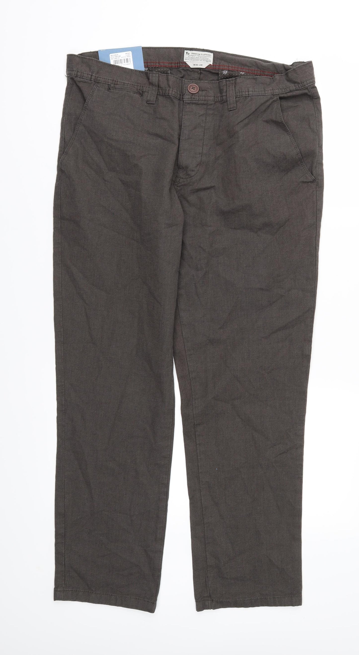TU Mens Brown  Denim Straight Jeans Size 36 in L30 in