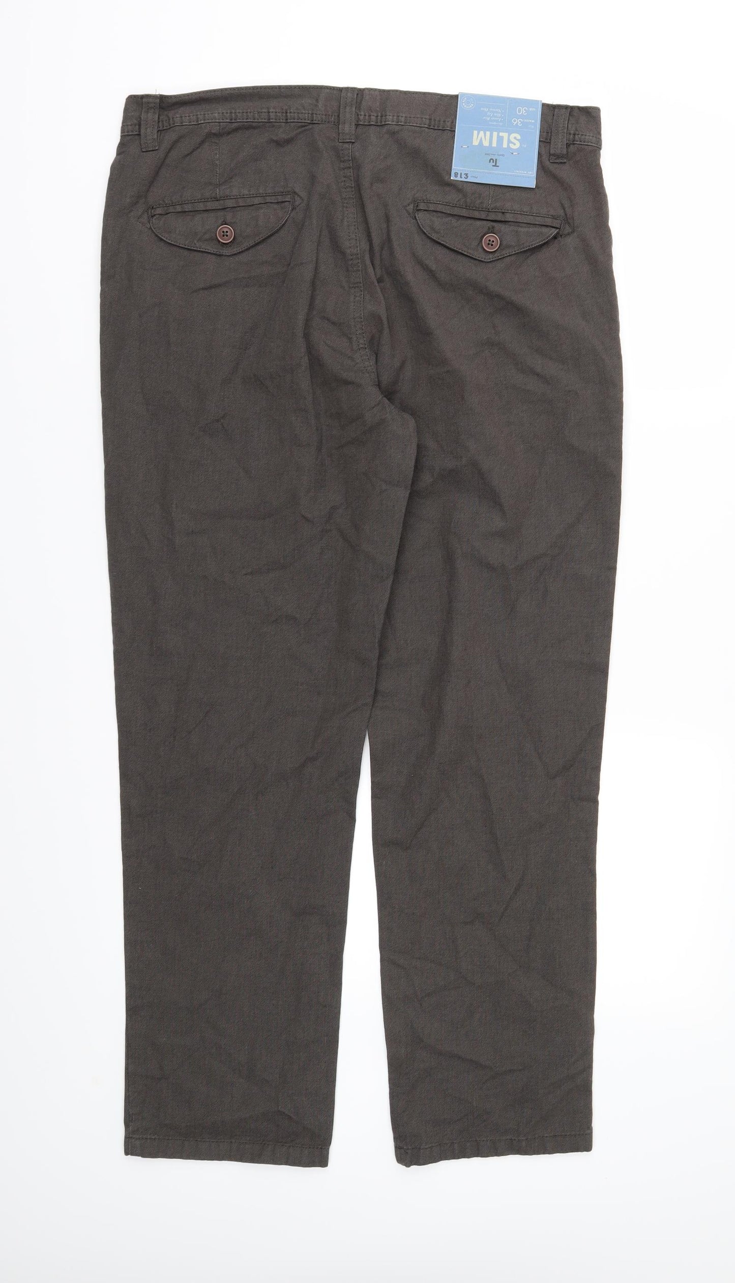 TU Mens Brown  Denim Straight Jeans Size 36 in L30 in