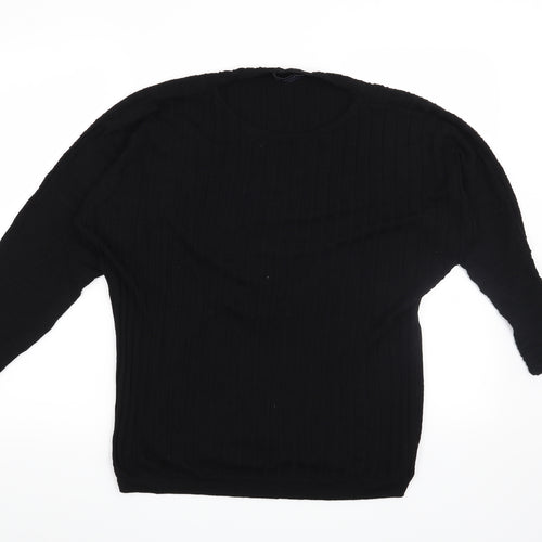 Marks and Spencer Womens Black Striped  Pullover Jumper Size L