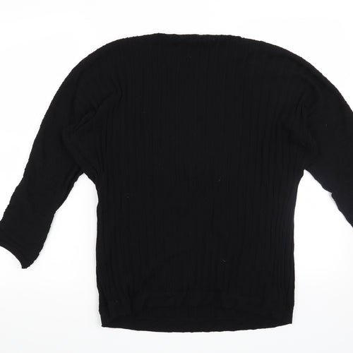 Marks and Spencer Womens Black Striped  Pullover Jumper Size L