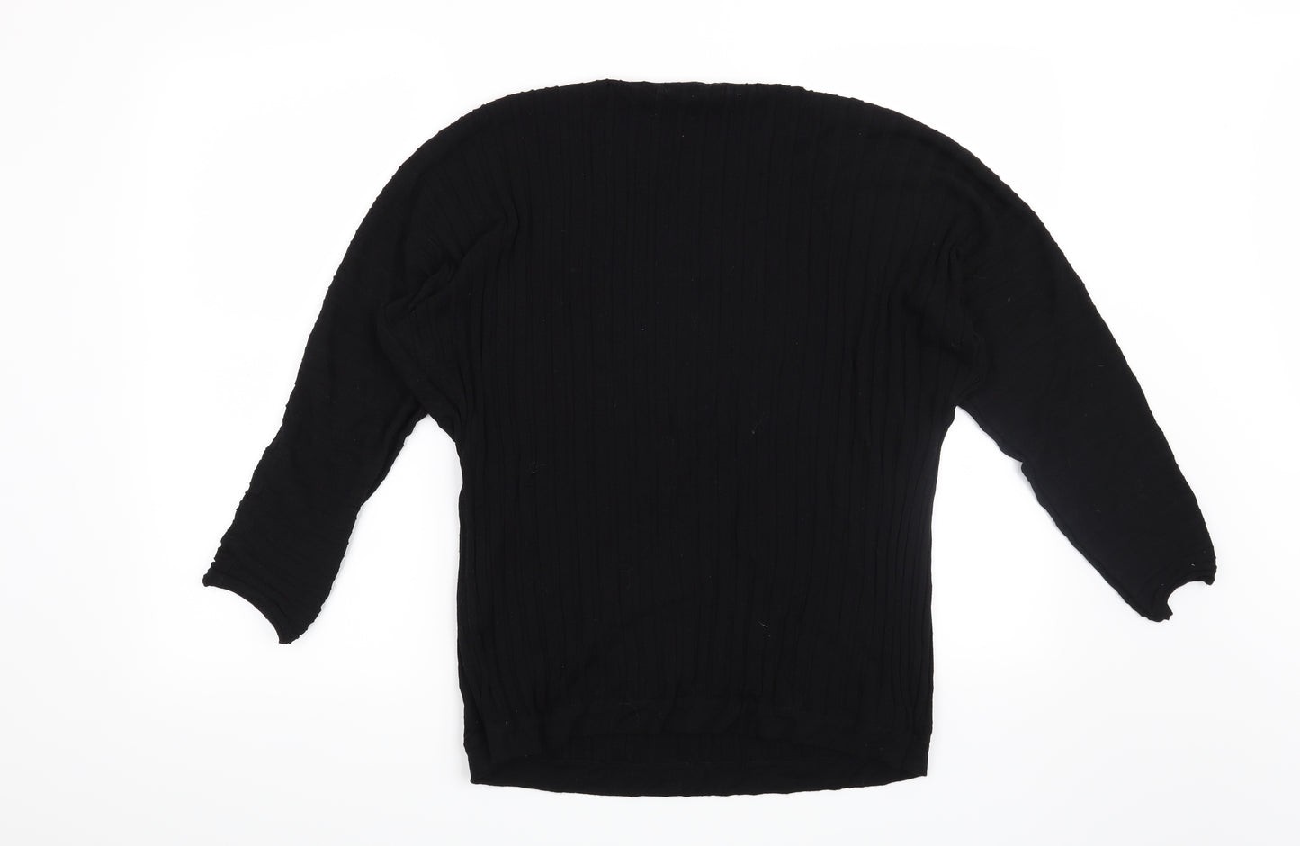 Marks and Spencer Womens Black Striped  Pullover Jumper Size L