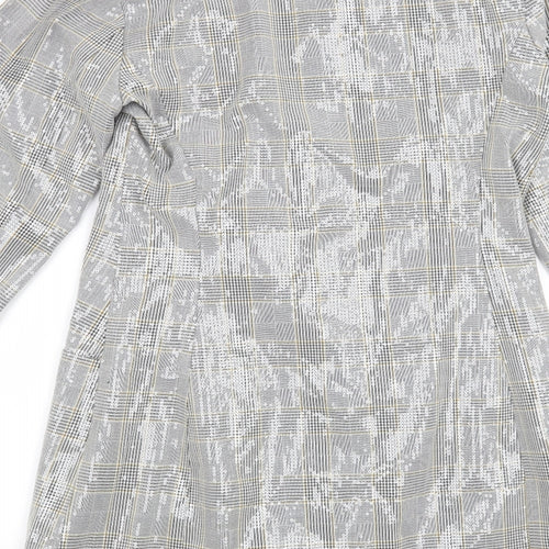 Zara Womens Grey Check  Jacket Blazer Size L