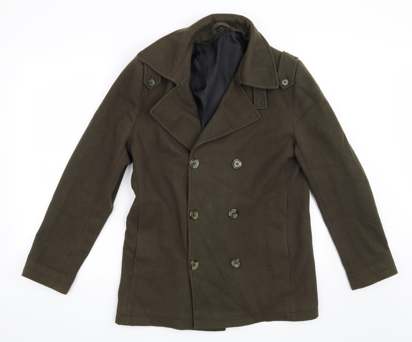 Topman Mens Green   Overcoat Coat Size S
