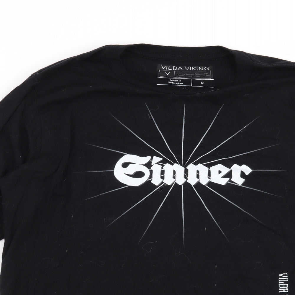 Vilda Viking Mens Black    T-Shirt Size M  - Sinner