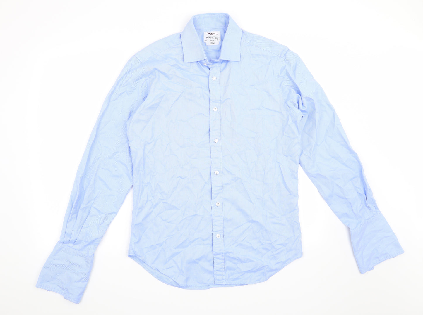 TM Lewin Mens Blue    Dress Shirt Size 15.5